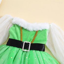 Girl Dresses Toddler Baby Christmas Dress Santa Velvet Long Sleeve Princess With Headband Outfit
