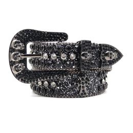 2023 Designer bb belt simon belts for men women shiny diamond belt black on black blue white multicolour with bling rhinestones as290k