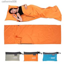 Sleeping Bags TOMSHOO Outdoor Camping Sleeping Bag Liner with Pillowcase Portable Outdoor Sleeping Bag Liner Lightweight Business Trip HotelL231225