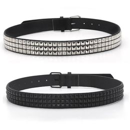 Belts Pyramid Fashion Rivet Belt Men&Women's Studded Punk Rock With Pin Buckle Drop Black319h