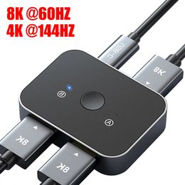 8K 60Hz HDTV V2.1 Splitter 4K 120Hz 2 in 1 out for TV Xiaomi Xbox PS5 HD Cable Monitor 1080P 1 In 2 Out Switcher
