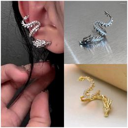 Backs Earrings Sweet & Cool Dragon Copper Zirconia Ear Bone Clips Unique Design No Piercing 1pc