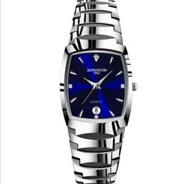 Amantes de luxo casais quartzo inteligente diamante relógios 40mm dial masculino 25mm diâmetro womenswatch tungstênio aço calendário pulso relógios290b