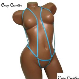 Sexy Set Candy Cherries Bandage Women Extreme Y Erotic Micro Bikini Open Crotch Lingerie Underwear Sets Rope Gstring S181 Drop Deliver Otvmv