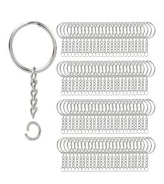 200Pcs Split Key Chain Rings with Chain Silver Key Ring and Open Jump Rings Bulk for Crafts DIY 1 Inch25mm5621300