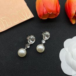 Stud Stud Wholesale Jewellery 2024 new style stud earrings premium sense water drop simple short pearl zircon earrings bridal dress weddi