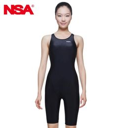 Wear Nsa Women's Training & Racing Swimwear Girl's One Piece Competitive Swimsuits Professional Competition Knee Length Bodysuits