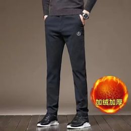 Winter Golf Pants For Mens Thicken Villus Warm Trousers Elasticity Wear Casual Sport Korean Fashion Work Pant 231222
