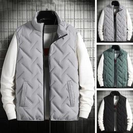 Men's Vests Men Vest Breathable Sports Winter Cotton-padded Sleeveless Jacket With Stand Collar Warm Zipper For Casual