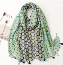 Scarves Unique Pattern Green Protected Scarf Women Soft Large Shawl Stole Winter Warm Decorated Neckwear Female Hijab3047669