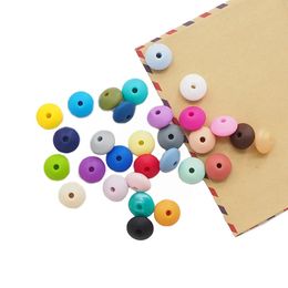 Chenkai 100pcs BPA Free Silicone Abacus Teether Pendant Lentil Beads DIY Nursing Baby Pacifier Teething Jewelry Toy Accessories 231225