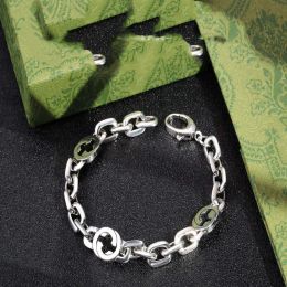 Classic Designers S925 Sterling Silver Bracelet Unisex Designer Bracelets Luxury Cool Boy Fashion Men Women Chain Gift Couple Bracelets with box CHG2312256-3