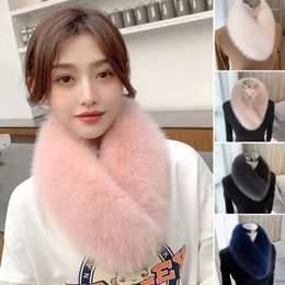 Scarves Imitation Fur Scarf Winter Warm Hair Collar Thickened Solid Color Shawl Female Artificial Wool Bib