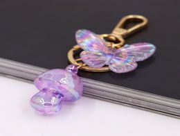 Keychains Acrylic Butterfly Mushroom Key Chains Fashion Accessories For Women Bag Decoration Pendant Girls Gifts Jewellery KeychainK3058521