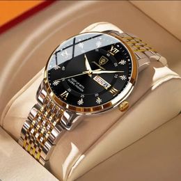Fashion Luxury Men's Watch 43mm Ultrathin Fashion Glow Watch Men's Quartz Watch Waterproof Stainless Steel Calendar Week