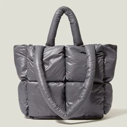 Women Cotton Feather Down Bag Fashion Crossbody Messenger Bag Handbag Space Pad Winter Soft Space Cotton Shoulder Tote Bag 231222