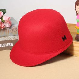 Wholesale British Duck Tongue Baseball Hat Spring And Autumn M-Letter Equestrian Cap Woolen With Kids Women