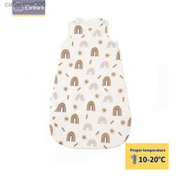 Sleeping Bags Elinfant Sleeveless Soft Newborn Baby Sleeping Bag Bamboo Cotton Warm Wearable Blanket Winter Print Vest Sleep SackL231225