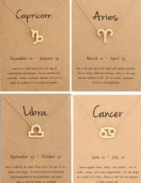 New Dogeared Necklace With Card The Zodiac Sign Gold Plated LeoAriesVirgo Pendant Noble And Delicate Choker Valentine Day Christ7748583