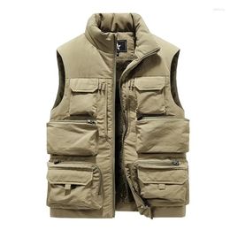 Men's Vests Big Size 6XL Vest Coat Winter Sleeveless Jacket Men Warm Fleece Work Slim Fit Windbreaker