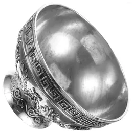 Bowls Vintage White Copper Bowl Trim Sacrifice Household Water Cup Offering Tibetan Silver Worship Meditation