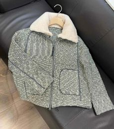 Women's Jackets B C Winter Clothing Fur Collar Jacket Female Casual Wool Cashmere Blend Knitted Cardigan