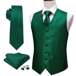 Jackets Green Suit Vest Men Paisley Waistcoat Plaid Silk Tie Handkerchief Cufflinks for Wedding Summer Vests Tuxedo Mj2004 Barry.wang