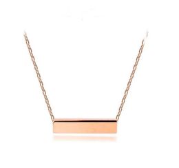 Top Quality Never Fade Blank Plain Necklace High Polished Simple Bar Pendant Necklace For Women Gift5495782