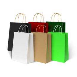 Gift Wrap 11 Color Kraft Packaging Paper Bag Wraps Recycled Biodegradable Retail Grocery Shop Festival Gift Package Bags Wrap Custom M Dhamv