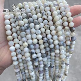 Loose Gemstones Natural White Opal Beads Round Spacer For Jewellery Making 15"strand 6 8mm Gemstone DIY Bracelet Necklace Accessories