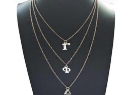 Beyou Greek Sorority Gamma Phi Delta letters Multilayer chain Custom Necklace7986104