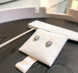 Whole Fashion Tear drop CZ Diamond Stud EARRING for P 925 Sterling Silver Women Wedding Gift Box set Earrings4996062