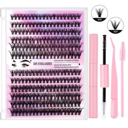 DIY Individual Lashes Faux Mink Lash Clusters 40D-0.07D-9-16mm Mix 240 Clusters False Eyelash 30D 40D Lashes Cluster Eyelash Extensions