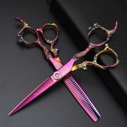 Top 440C Hair Scissors Professional Hairdressing Barber Cutting Salon Shears 240112