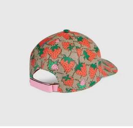 Classic Letter Strawberry print baseball cap Women Famous Cotton Adjustable Skull Sport Golf Ball caps Curved high quality cactus 8623730