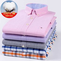 Men's Long Sleeved Fashionable Urban Slim Fit All Cotton Business Base Pure Oxford Textile