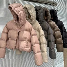 Women's Trench Coats Winter Warm Short Hooded Parka Women Y2K Solid Streetwear Thick Oversized Fluffy Female Korean Elegant All Match