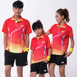 Jackets Child Table Tennis Badminton Clothing Men Only Coat Women Short Sleeve Badminton Competition Training Quick Dry Polo Shirt