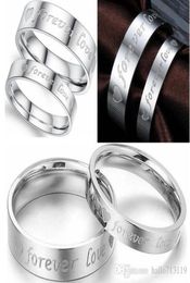 36pcs 18Pairs Silver Forever Love couples lovers rings Comfort fit stainless steel Wedding Engagement Ring Wife Husband Birthday959066277