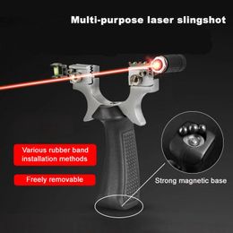 Tools Slingshot Alloy Head Round and Flat Rubber Band Multipurpose Slingshot Laser Infrared Highend Outdoor Catapult for Hunting