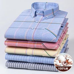 Men's Dress Shirts Arrival Spring Pure Cotton Oxford Spinning Long Short Sleeved Middle Youth Casual Large Shirt Size S M L XL2XL3XL 4XL