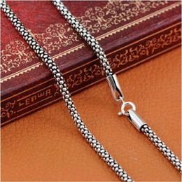 Whole-Whole 100% Real Pure 925 Sterling Silver necklace Women men Italy chain retro vintage brand Jewellery ML222b