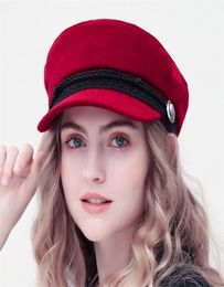 Winter Baseball Cap Women French Style Wool Baker039 Boy Hat Cool Black Vior Caquette 2010195834732