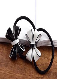 35X45CM black and white acrylic bow rubber bands hair ring head rope hairpin for ladies Favourite headdress Jewellery Accessories v1630354