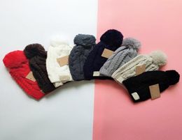 8 Colours Winter Knitted Beanie Fashion Designer With Ball Rhombus Crochet Brand Warm Women Skull Caps3759229