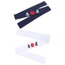 Bandanas 2Pcs Portable Japanese Headbands Reusable Chef Kitchen