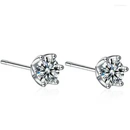 Stud Earrings LESF 0.5 Carat D Colour Moissanite S925 Silver Women Engagement Gift