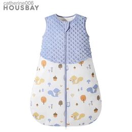 Sleeping Bags Baby Sleepsack 3-24Months Autumn Baby Sleeping Bag Blanket 1.5Tog Doudou Soft Feeling Starfish Shell Print Vest StyleL231225