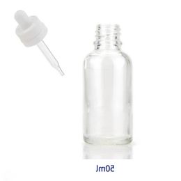 Empty Clear Perfume Essential Oil Glass Dropper Bottle 50 ml Jars Vials With Pipette For Cosmetic Frqub