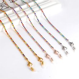 10pcs Crystal Sunglasses Lanyard Chain For Glasses Women Fashion Face Mask Chains Jewellery Neck Holder327p